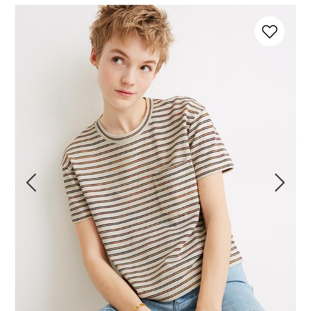 Easy Crop Tee in Textured Stripe